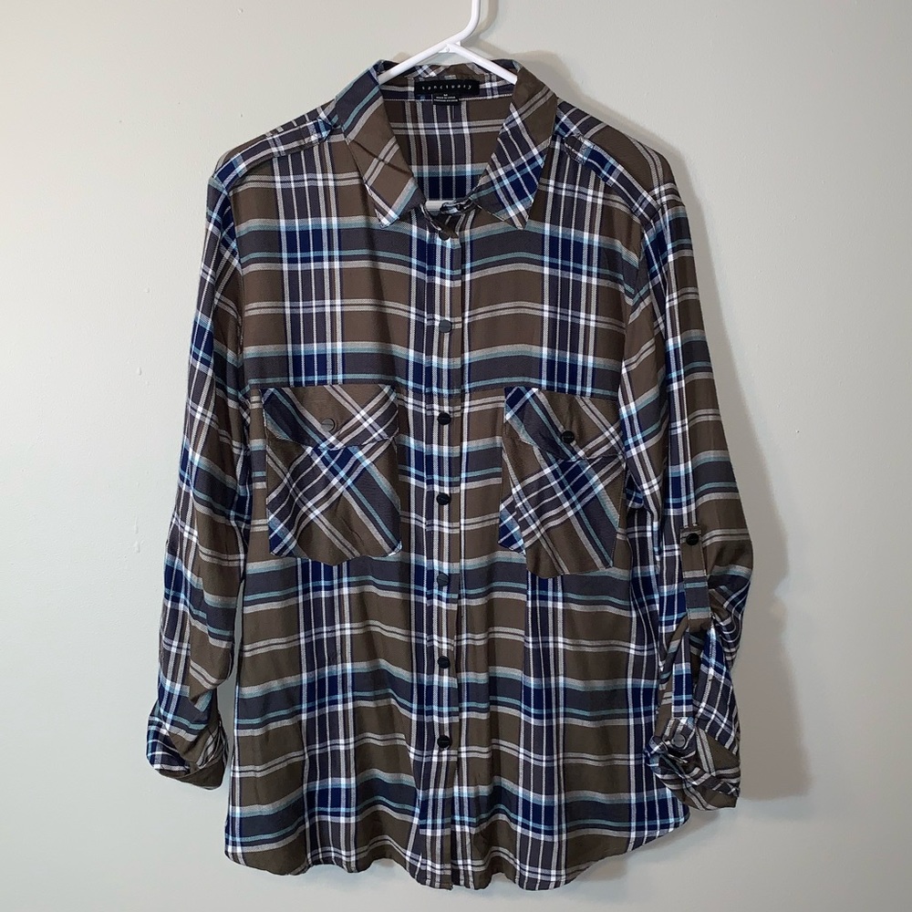 Women’s Casual Button Down Boyfriend Shirt - Medium